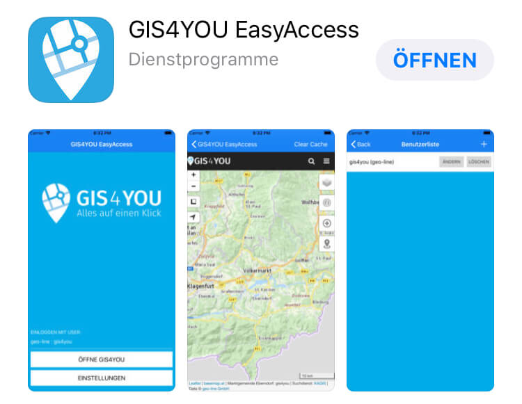 GIS4YOU EasyAccess-App für iOS und Android