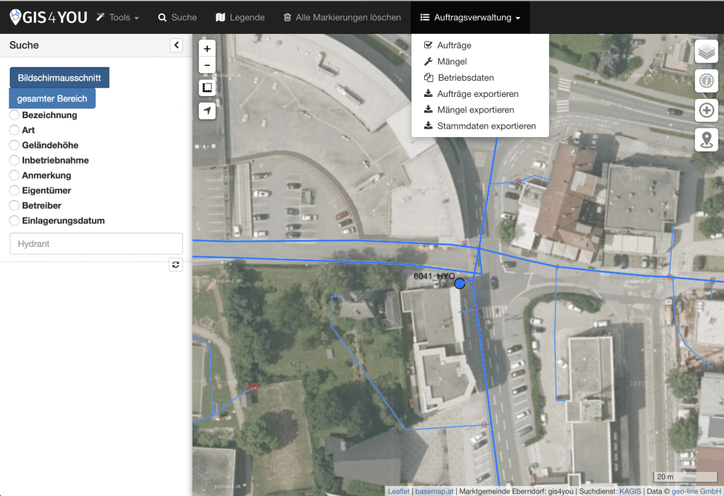 Auftragsverwaltung von GIS4YOU